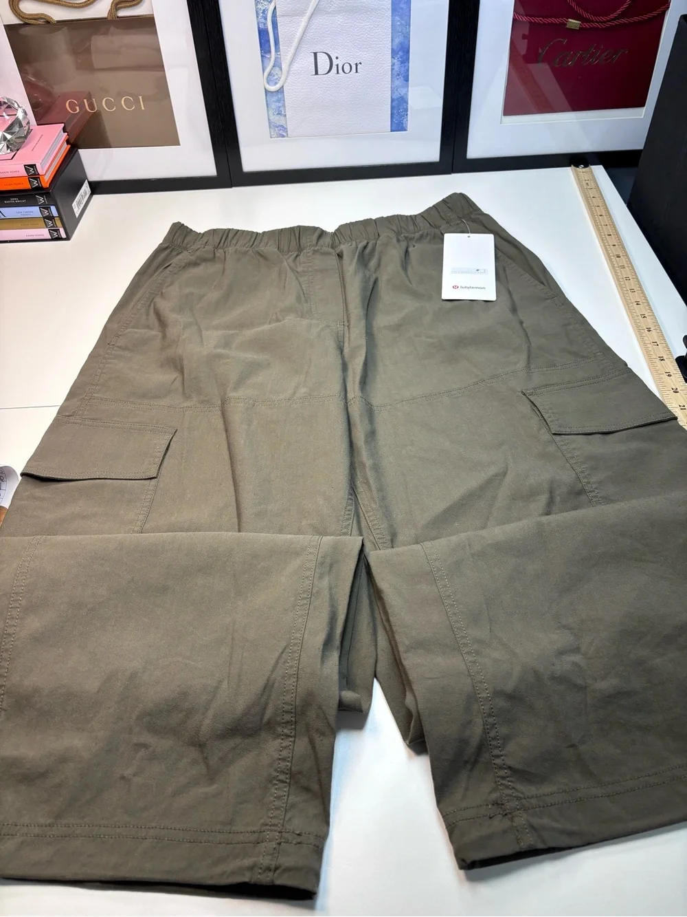 Lululemon “LuluLinen” Olive Green MR Cargo Pants NWT Size XL #cargo #lululemon